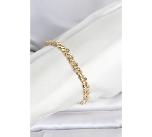CM 14K Gold Renk Yassı Zincir Model Kadın Bileklik - TJ-BB8305