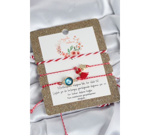 Marteniçka Bileklik 3'lü Püsküllü ve Nazarlı Model - TJ-BB8310