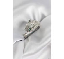 Jaguar Model Gümüş Renk Zirkon Taşlı Kadın Yüzük - TJ-BYK3933