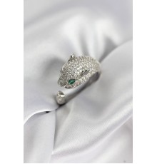 Jaguar Model Gümüş Renk Zirkon Taşlı Kadın Yüzük - TJ-BYK3933