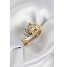 Jaguar Model Gold Renk Zirkon Taşlı Kadın Yüzük - TJ-BYK3934