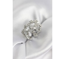 Zirkon Taşlı 2'li Model Gümüş Renk Kadın Yüzük - TJ-BYK3935