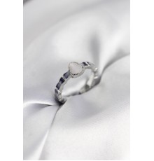 Gümüş Renk Mineli Su Kabağı Model Kadın Yüzük - TJ-BYK3954