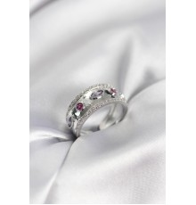 Gümüş Renk Zirkon Taşlı Vintage Kadın Yüzük - TJ-BYK3960