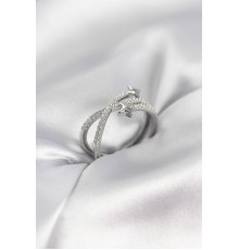 Gümüş Renk Zirkon Taşlı Halley Model Kadın Yüzük - TJ-BYK3970