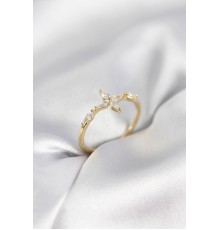 Yıldız Model Zirkon Taşlı Gold Renk Kadın Yüzük - TJ-BYK3973