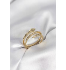 Yılan Model Gold Renk Zirkon Taşlı Kadın Yüzük - TJ-BYK3979