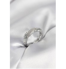 Zirkon Taşlı Puntalı Gümüş Renk Kadın Yüzük - TJ-BYK3988