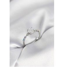 Tek Taş Model Zirkon Taşlı Gümüş Renk Kadın Yüzük - TJ-BYK3994