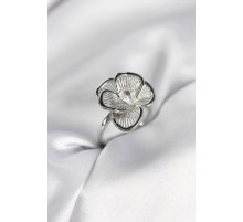 Gümüş Renk Çiçek Model Vintage Kadın Yüzük - TJ-BYK3998
