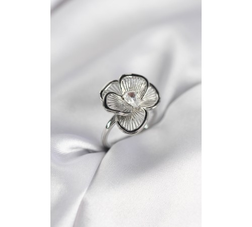 Gümüş Renk Çiçek Model Vintage Kadın Yüzük - TJ-BYK3998