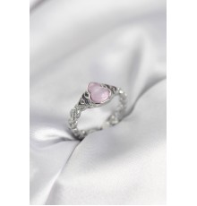 Gümüş Renk Pembe Damla Model Kadın Yüzük - TJ-BYK4000