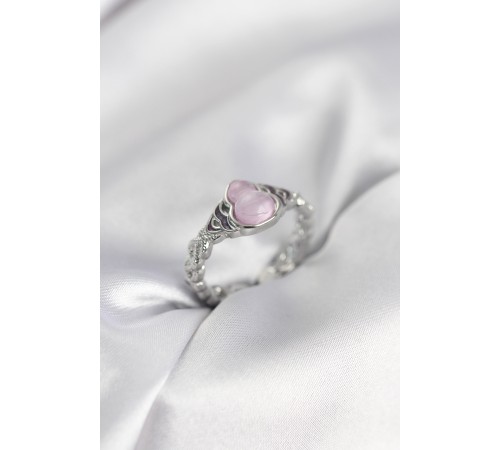 Gümüş Renk Pembe Damla Model Kadın Yüzük - TJ-BYK4000