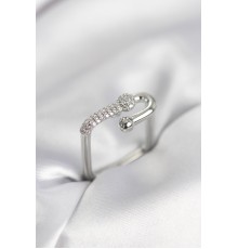 Gümüş Renk Zirkon Taşlı Tifani Model Kare Kadın Yüzük - TJ-BYK4002