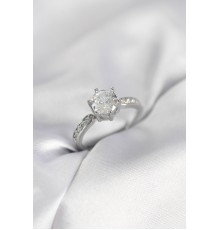 Zirkon Taşlı Tek Taş Model Gümüş Renk Kadın Yüzük - TJ-BYK4021