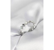 Gümüş Renk Sedefli Yonca Model Kadın Yüzük - TJ-BYK4029