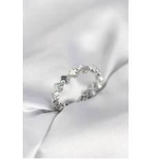 Gümüş Renk Sedefli Yonca Model Kadın Yüzük - TJ-BYK4029