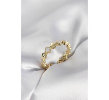 Gold Renk Sedefli Yonca Model Kadın Yüzük - TJ-BYK4030