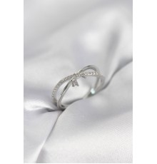 Gümüş Renk Zirkon Taşlı Fiyonk Model Kadın Yüzük - TJ-BYK4033