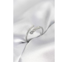 Gümüş Renk Zirkon Taşlı Minimal Kalp Model Kadın Yüzük - TJ-BYK4041