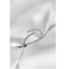 Gümüş Renk Zirkon Taşlı Yılan Tarz Kadın Yüzük - TJ-BYK4049