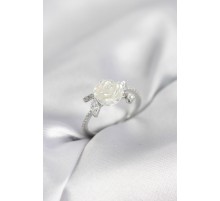 Gümüş Renk Gül Model Zirkon Taşlı Kadın Yüzük - TJ-BYK4063