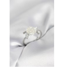 Gümüş Renk Gül Model Zirkon Taşlı Kadın Yüzük - TJ-BYK4063