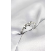 Gümüş Renk Zirkon Taşlı Sarmal Yılan Model Kadın Yüzük - TJ-BYK4067