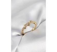 Gold Renk Zirkon Taşlı Sarmal Yılan Model Kadın Yüzük - TJ-BYK4068