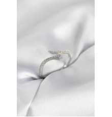 Gümüş Renk Yılan Model Zirkon Taşlı Kadın Yüzük - TJ-BYK4071