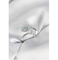 Gümüş Renk Göz Model Zirkon Taşlı Kadın Yüzük - TJ-BYK4073