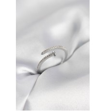 Çivi Model Zirkon Taşlı Gümüş Renk Kadın Yüzük - TJ-BYK4075