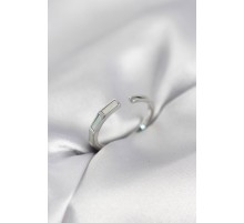 Gümüş Renk Sedefli Çubuk Model Kadın Yüzük - TJ-BYK4081