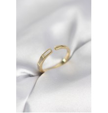 Gold Renk Sedefli Çubuk Model Kadın Yüzük - TJ-BYK4082