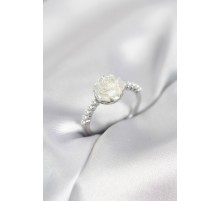 Gümüş Renk Gül Model İncili Kadın Yüzük - TJ-BYK4093