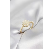 Gold Renk Gül Model İncili Kadın Yüzük - TJ-BYK4094