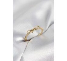 Fiyonk Model Zirkon Taşlı Gold Renk Kadın Yüzük - TJ-BYK4097