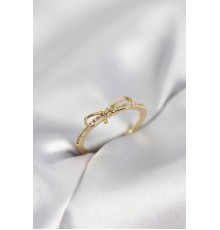 Fiyonk Model Zirkon Taşlı Gold Renk Kadın Yüzük - TJ-BYK4097