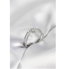 Gümüş Renk İncili Yıldız Model Zirkon Taşlı Kadın Yüzük - TJ-BYK4100