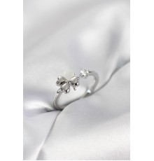 Gümüş Renk Yonca Model Sedefli Kadın Yüzük - TJ-BYK4102