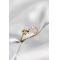 Gold Renk Yonca Model Sedefli Kadın Yüzük - TJ-BYK4103