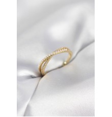 İncili ve Zirkon Taşlı Gold Renk Kadın Yüzük - TJ-BYK4107