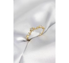 Gold Renk Gece Temalı Zirkon Taşlı Kadın Yüzük - TJ-BYK4111