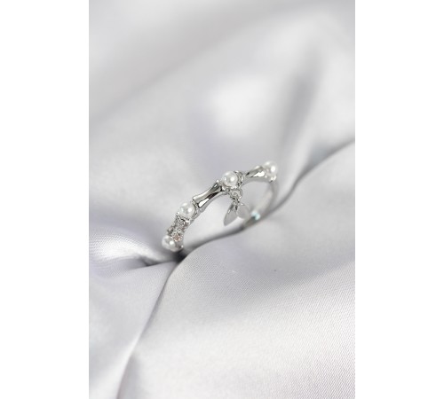 Gümüş Renk Sallantılı Kemik Model Kadın Yüzük - TJ-BYK4114