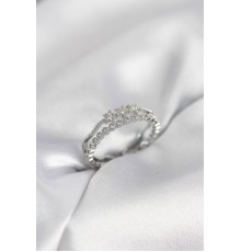 Gümüş Renk Minimal Yıldızlı Model Kadın Yüzük - TJ-BYK4116