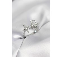 Gümüş Renk Kutup Yıldızı Model Zirkon Taşlı Kadın Yüzük - TJ-BYK4124