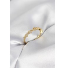 Zirkon Taşlı Pirinç Gold Renk Kadın Yüzük - TJ-BYK4137