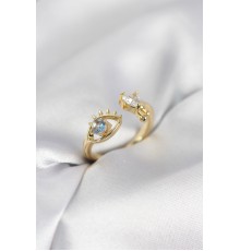 Gözyaşı Model Gold Renk Zirkon Taşlı Kadın Yüzük - TJ-BYK4153