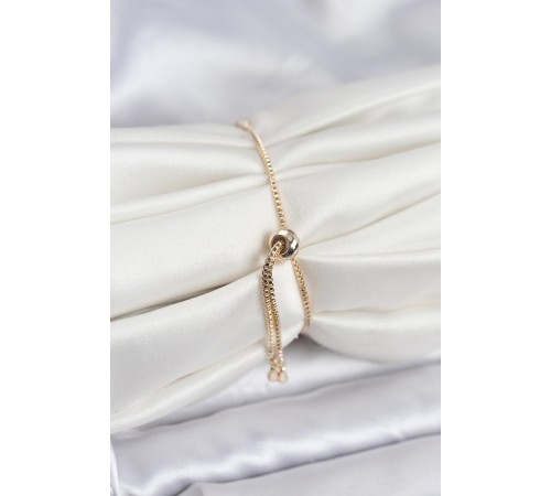 Baget Zirkon Taşlı Çiçek Model Gold Renk Asansörlü Kadın Bileklik - TJ-BB8330