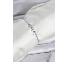 Gümüş Renk Zirkon Taşlı Yıldız Model Asansörlü Kadın Bileklik - TJ-BB8335